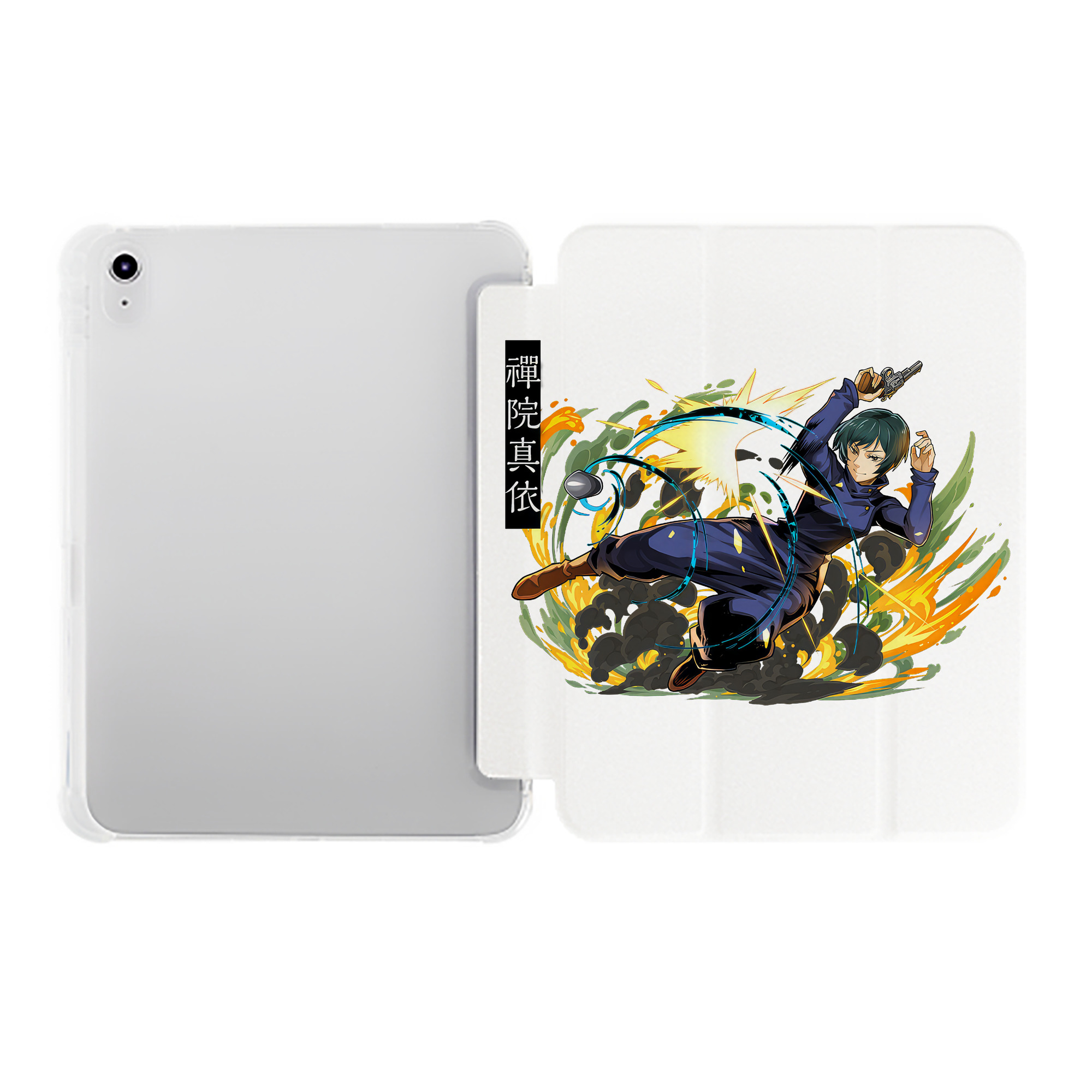 （画像用） 呪術廻戦 Jujutsu Kaisen IPad ケース ペン収納付き 三つ折りスタンド PUレザー×シリコン 対応機種9.5/10.5/10.9インチ